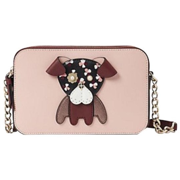 kate spade Handbags - Kate Spade Puppy Dog Pink Burgundy Crossbody Purse Bag